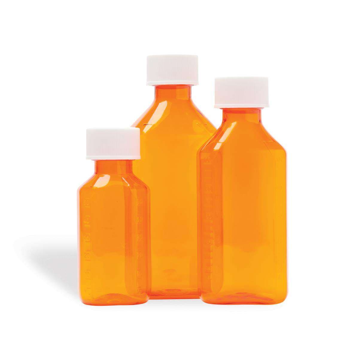Medline Amber Oval Bottles, 2 oz - Case of 100 - Image 1