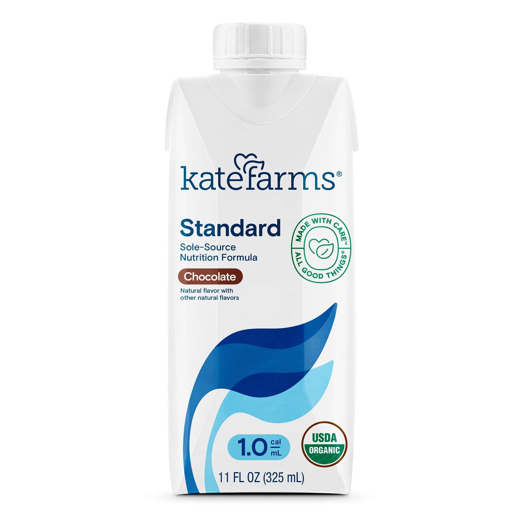 Kate Farms Standard 1.0 Oral Supplement Tube Feeding Formula, Chocolate, 11 oz - Case of 12 - Image 1
