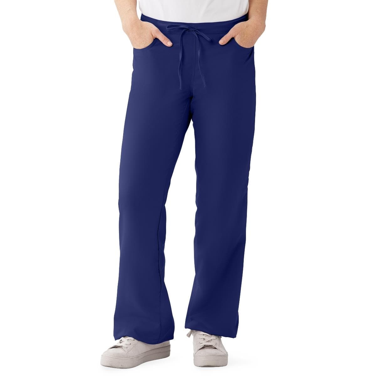 Performax Women's Modern Fit Boot-cut Scrub Pants, Navy Blue, Extra Large - Image 1