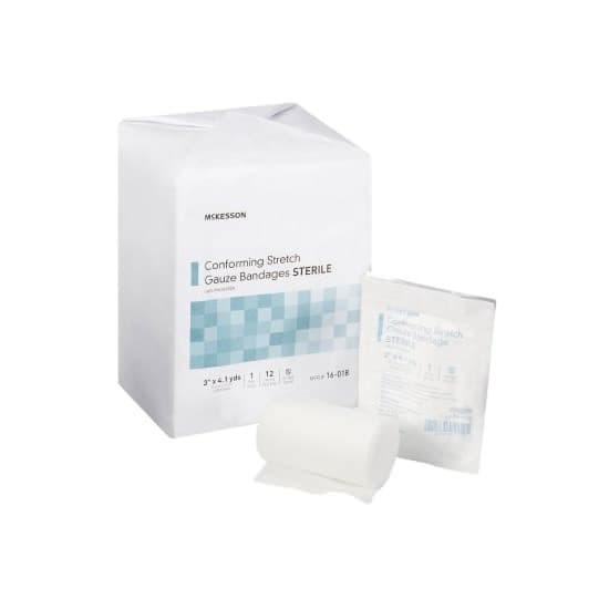 McKesson Conforming Stretch Sterile Gauze Bandage, 3 Inch x 4-1/10 Yard - Case of 96 - Image 1