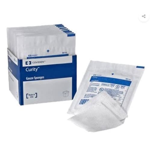 Curity Sterile Gauze Sponges with Soft Pouch, 12-Ply, 4 x 4 Inch - Tray of 50 - Image 1