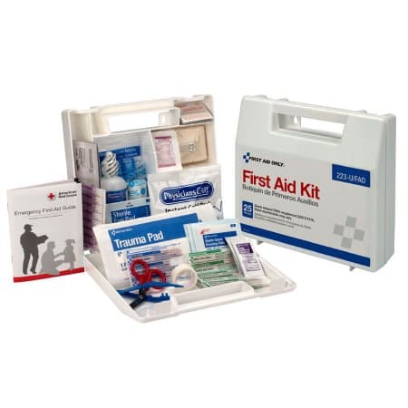First Aid Only First Aid Kit Plastic Case 2.5 x 8 x 9 Inch 25 Person