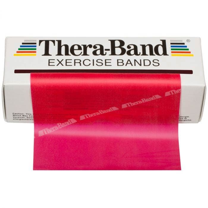 TheraBand Professional Latex Resistance Bands 5" x 50 yards Long Medium Red - Box of 1 - Image 1