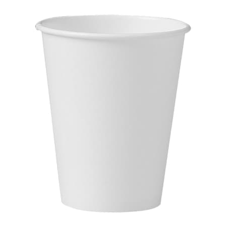 Solo Drinking Cup Without Graduations Hot Disposable, White, Without Handle, 8 oz. - Case of 1000 - Image 1