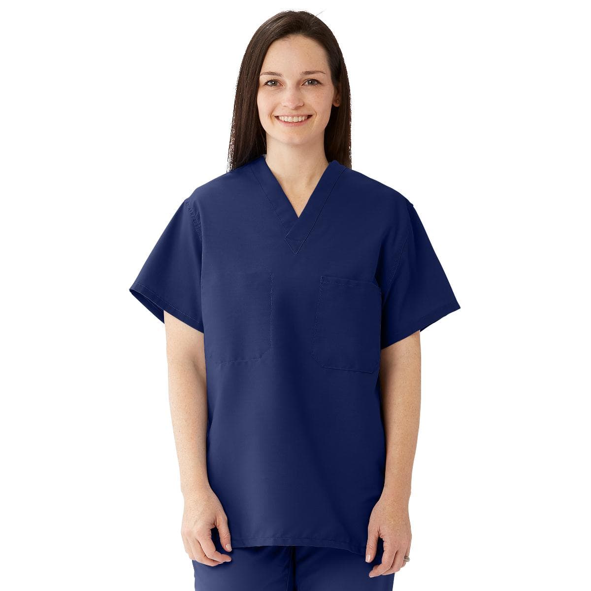 Comfortease Unisex Reversible Scrub Tops With 2 Pockets, Midnight Blue, 3xl - Image 1
