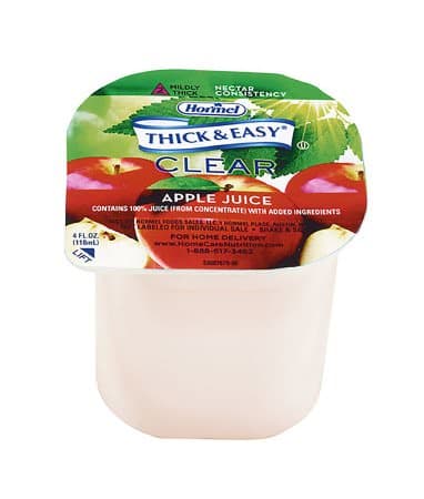Thick and Easy Clear Thickened Beverage, Apple, 4 oz - Case of 24 - Image 1