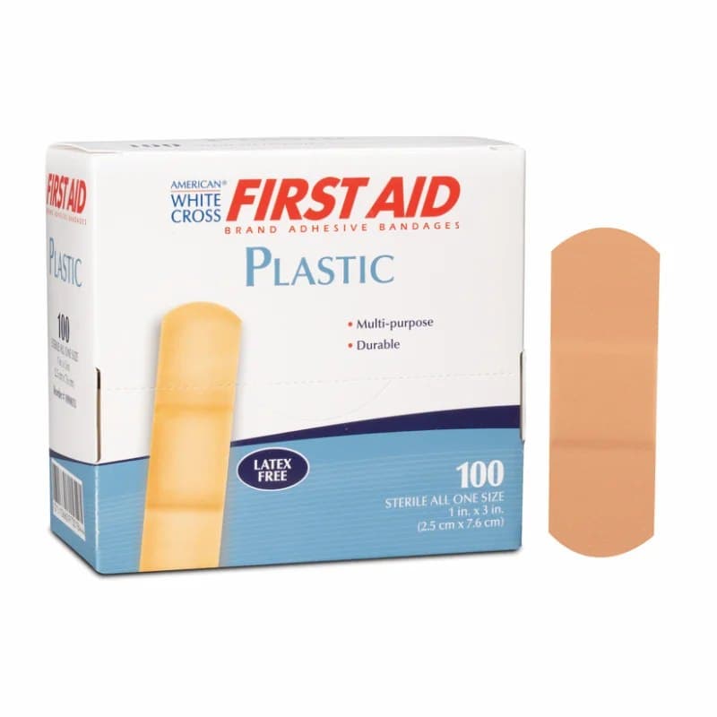 Dukal American White Cross Sheer Strip, Tan, 1 x 3 Inch - Case of 1200 - Image 1