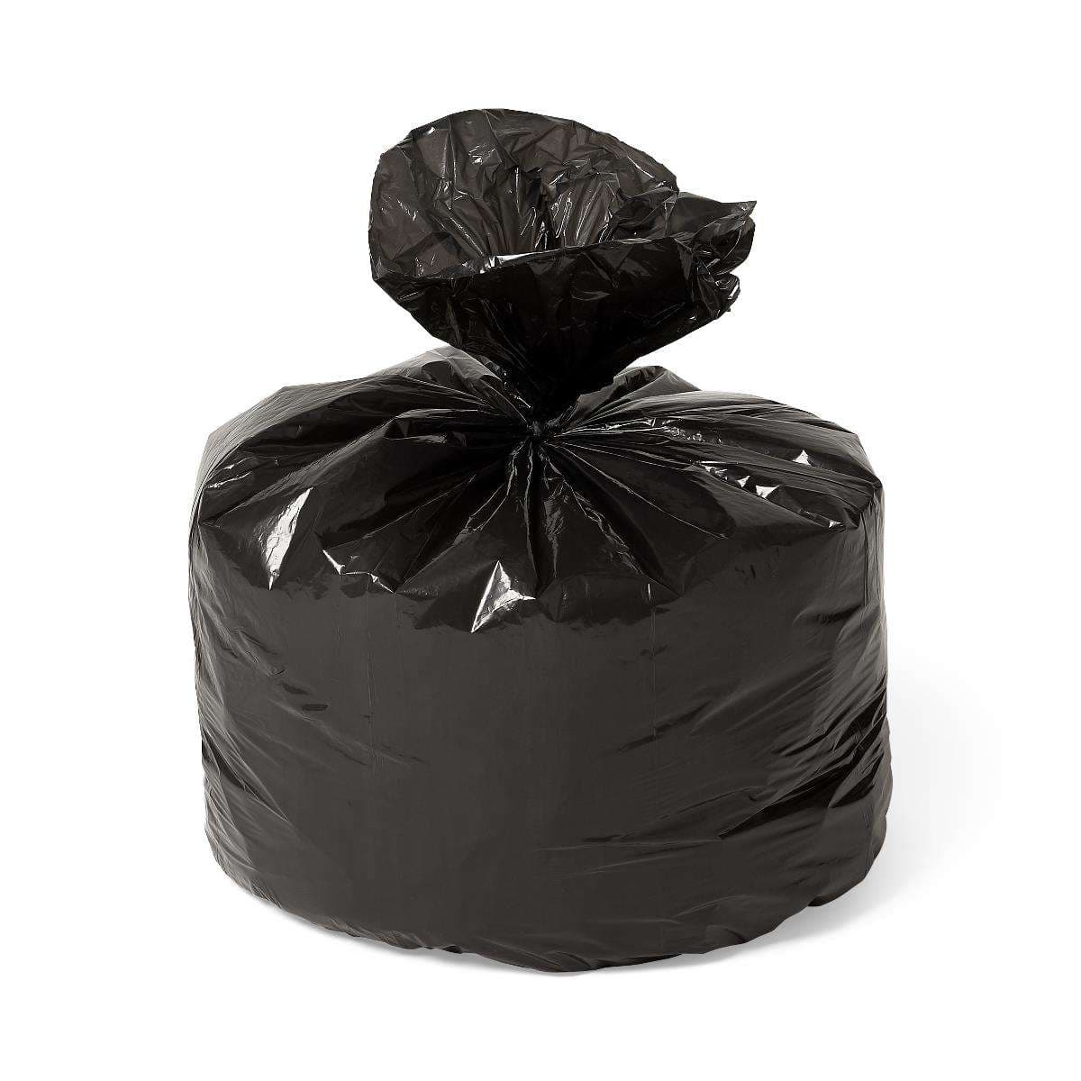 Medline Low-density Postconsumer Trash Can Liners, Black, 38 x 58 Inch, 60 Gal,1 Mil - Case of 100 - Image 1