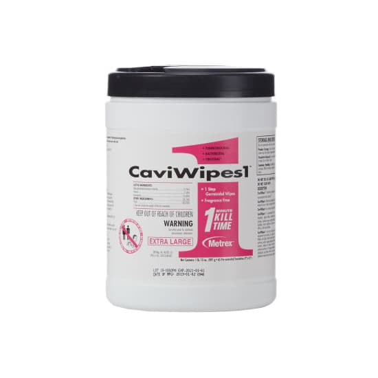 CaviWipes1 Surface Disinfectant Canister Wipe, 9 x 12 Inch - Can of 65 - Image 1