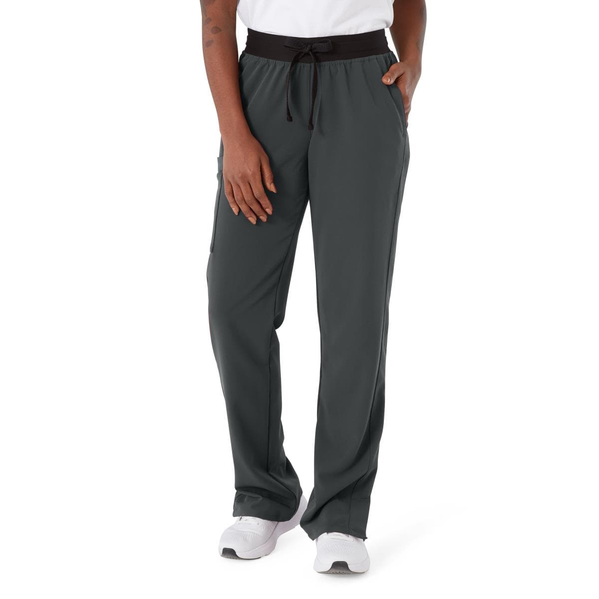 Medline Varick AVE Women's Petite Scrub Pant, Charcoal, Extra Small - Image 1