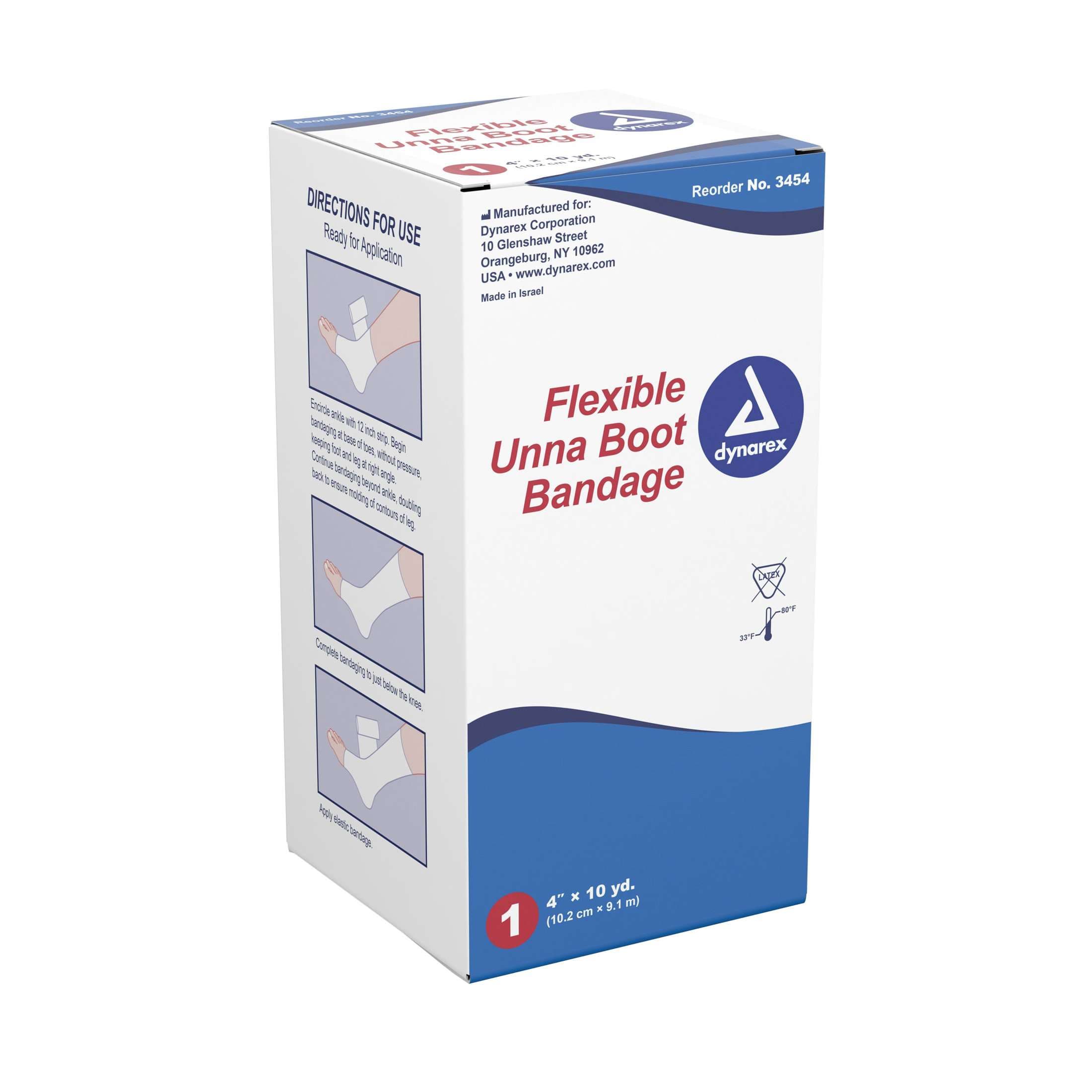 Dynarex Unna Boot Bandage, 4 Inch x 10 Yard - Case of 12 - Image 1