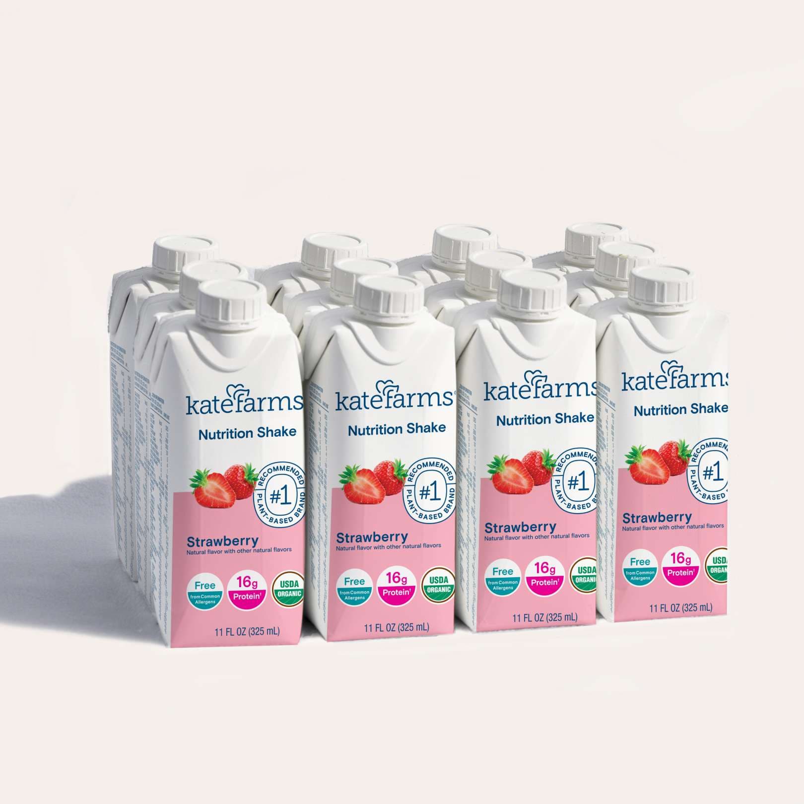 Kate Farms Nutrition Shake, Strawberry, 11 oz - Case of 12 - Image 1