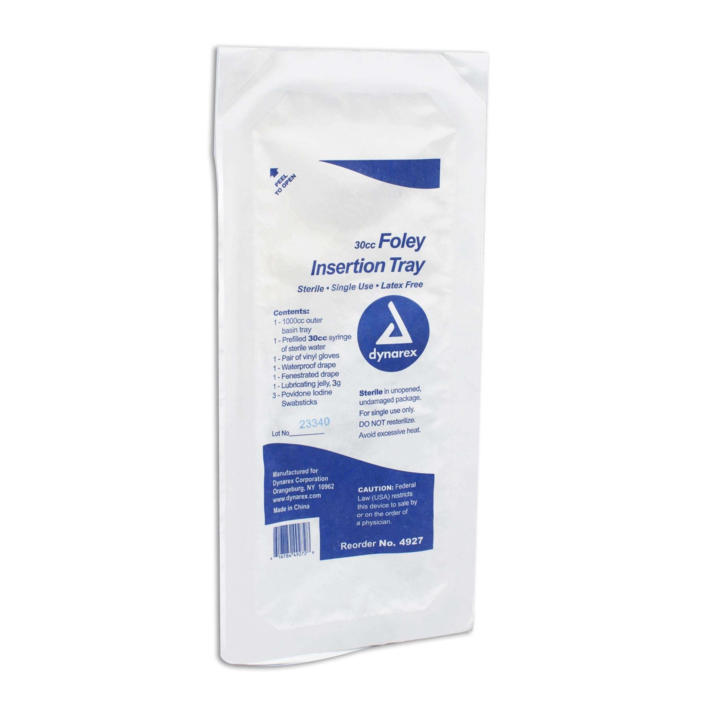 Dynarex Catheter Insertion Tray with 30cc Prefilled Syringe - Case of 20 - Image 1