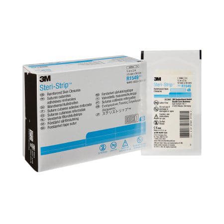 3M Steri-Strip Skin Closure Strip, Reinforced Strip, 1/2 x 2 Inch - Case of 200 - Image 1