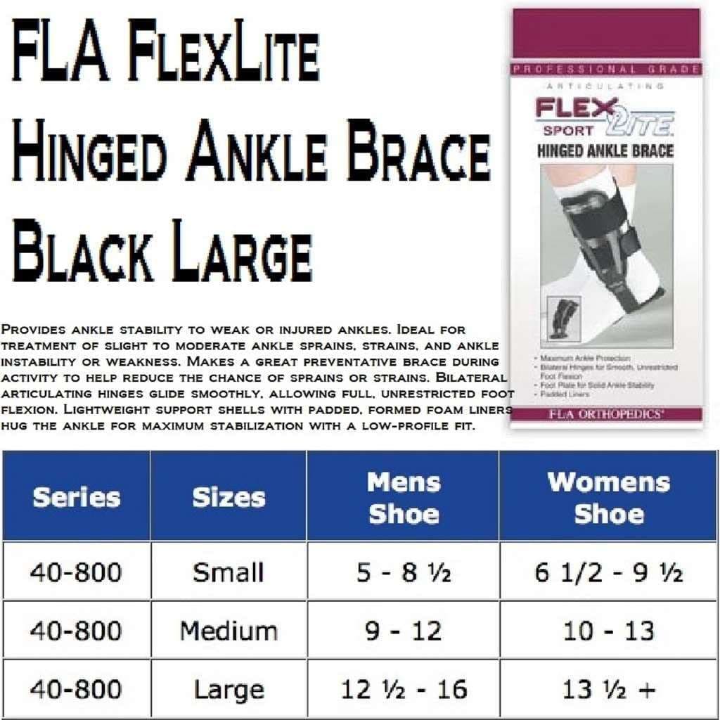 FLA FleXLite Sport Hinged Ankle Brace, Black - Image 2