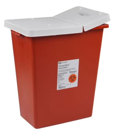 SharpSafety Multi-purpose Sharps Container, Gasketed Hinged Lid, 12 Gallon - Case of 10 - Image 1