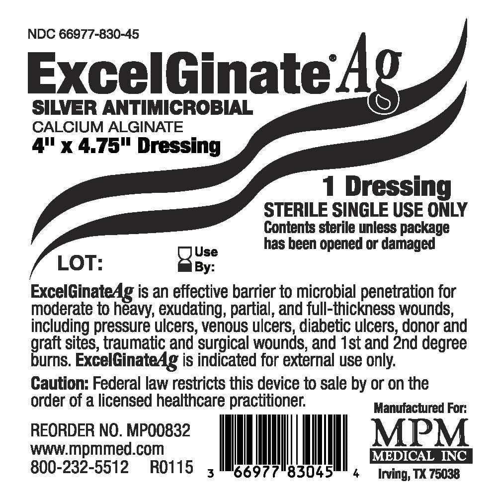 ExcelGinate AG Silver Alginate Dressing, 4 x 4.75 Inch - Case of 50 - Image 1