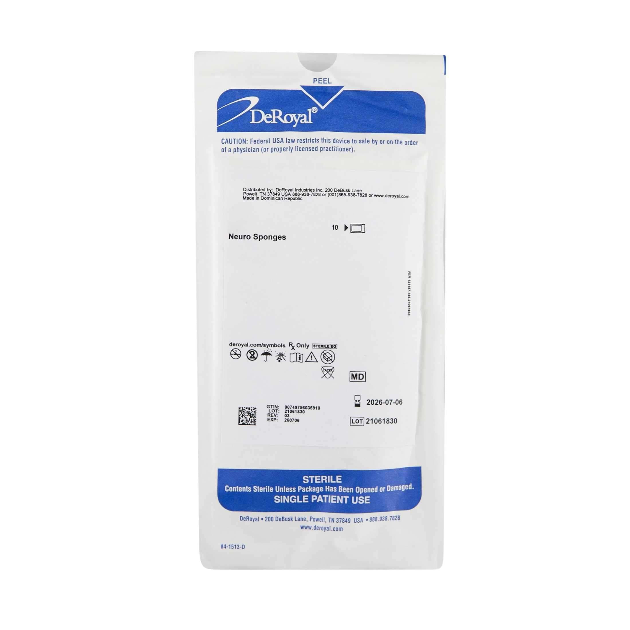 DeRoyal Surgical Sponge Pack Sterile - Case of 300 - Image 1