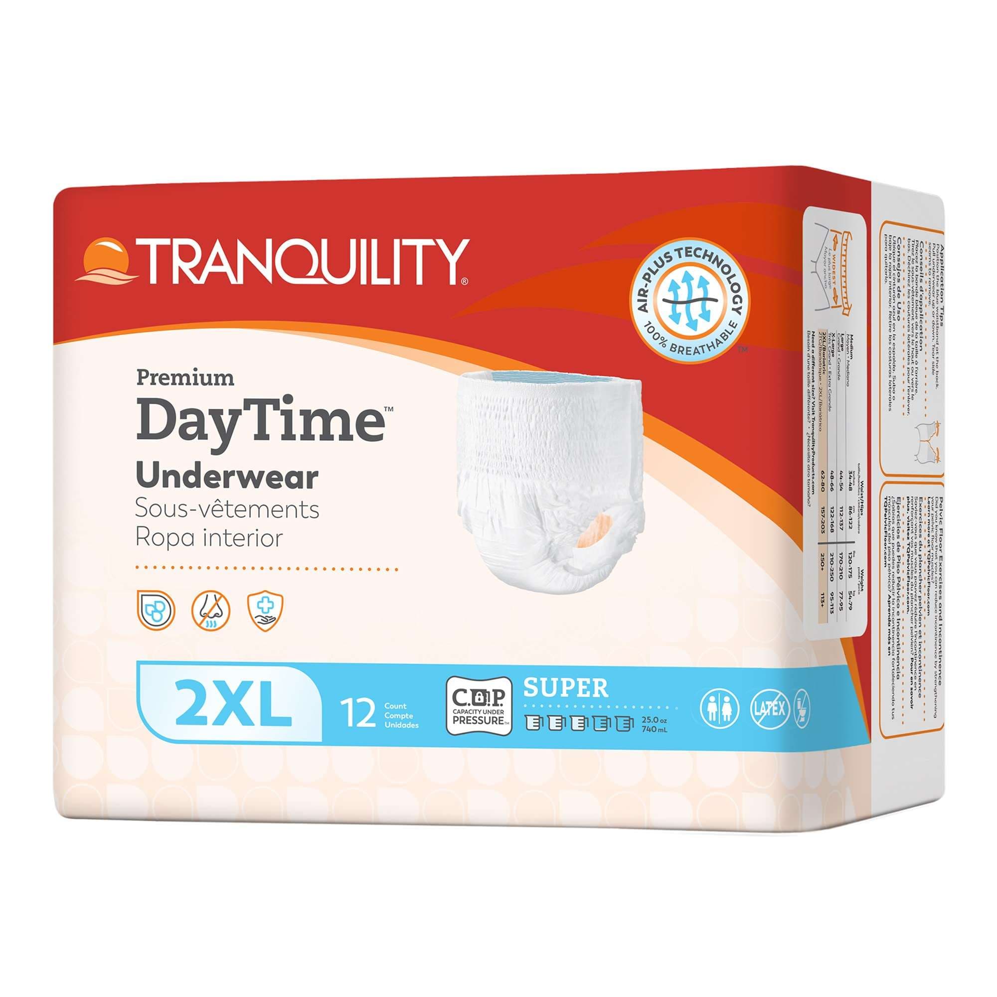 Tranquility Premium DayTime Absorbent Underwear, 2X-Large - Case of 48 - Image 1