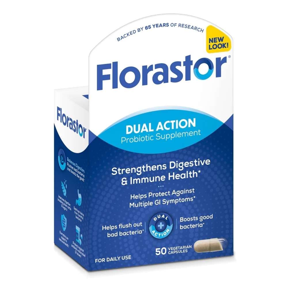 Florastor Dual Action Probiotic Supplement Capsule - Bottle of 50 - Image 1