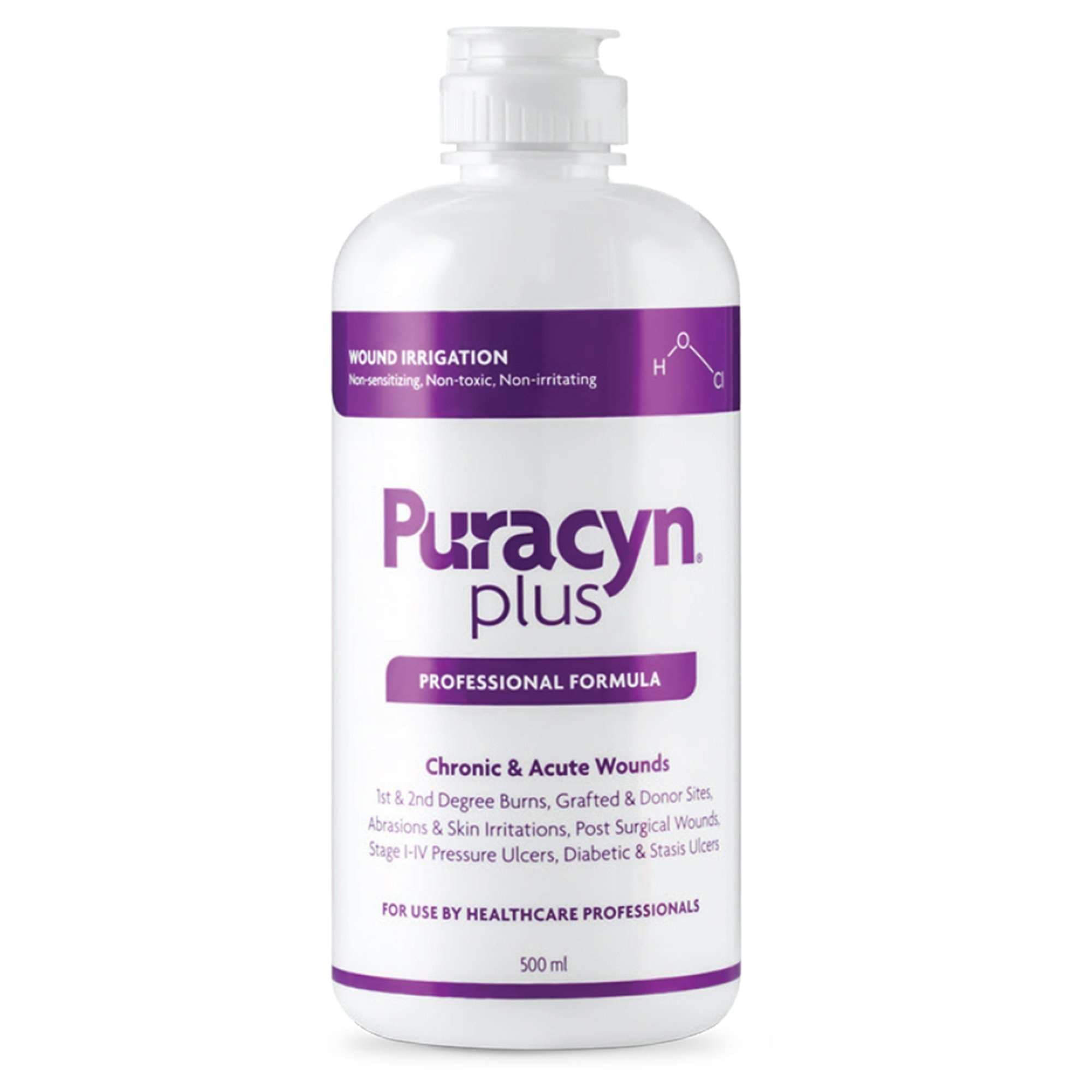 Puracyn Plus Professional Wound Irrigation Solution with Septum Cap Bottle, 16.9 oz - Case of 6 - Image 1