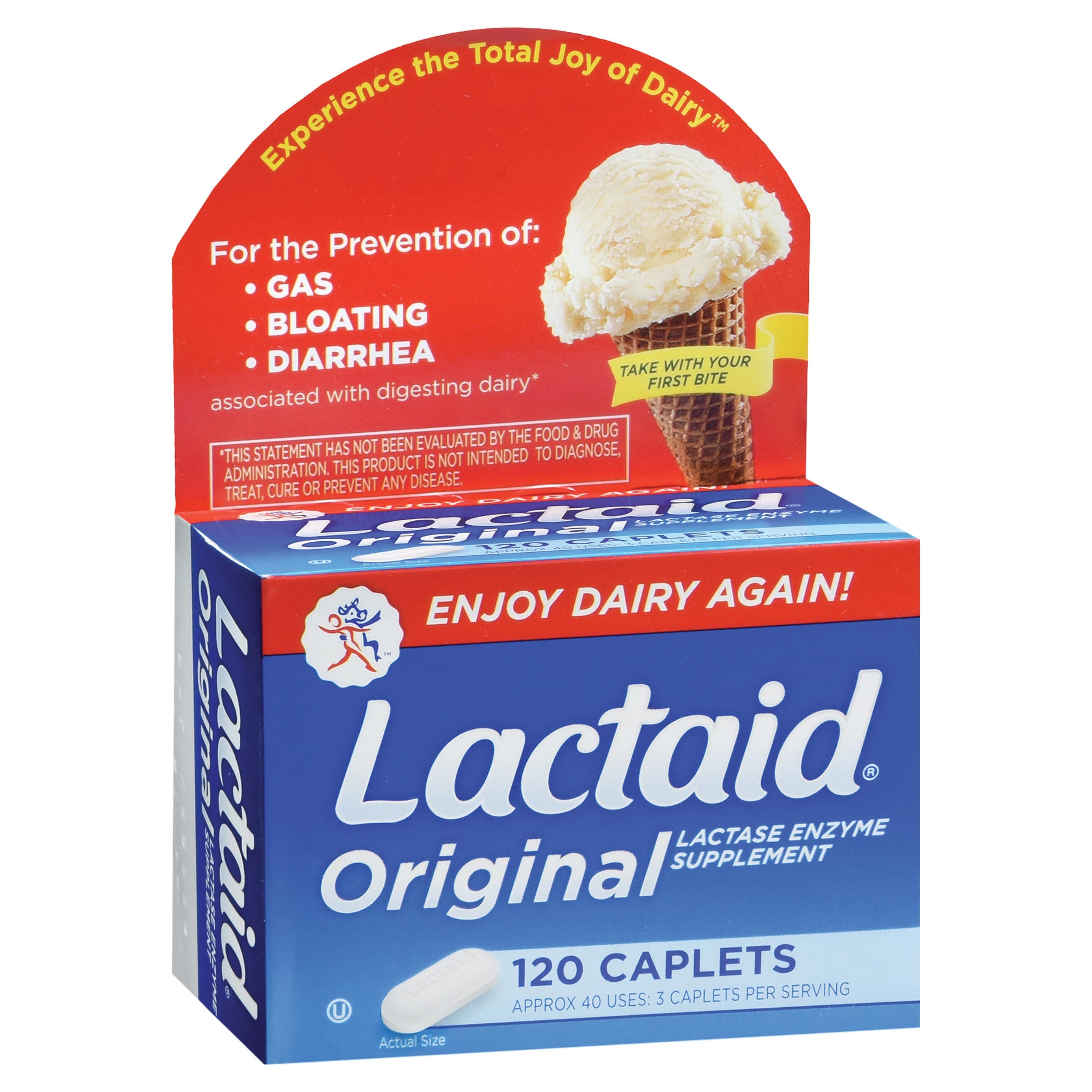 Lactaid Original Dietary Supplement Tablet - Bottle of 120 - Image 1