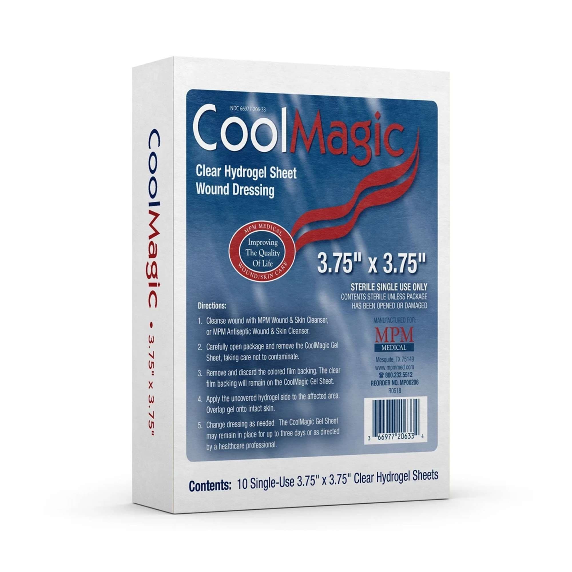 CoolMagic Hydrogel Dressing Translucent, 3.75 x 3.75 Inch - Box of 10 - Image 1