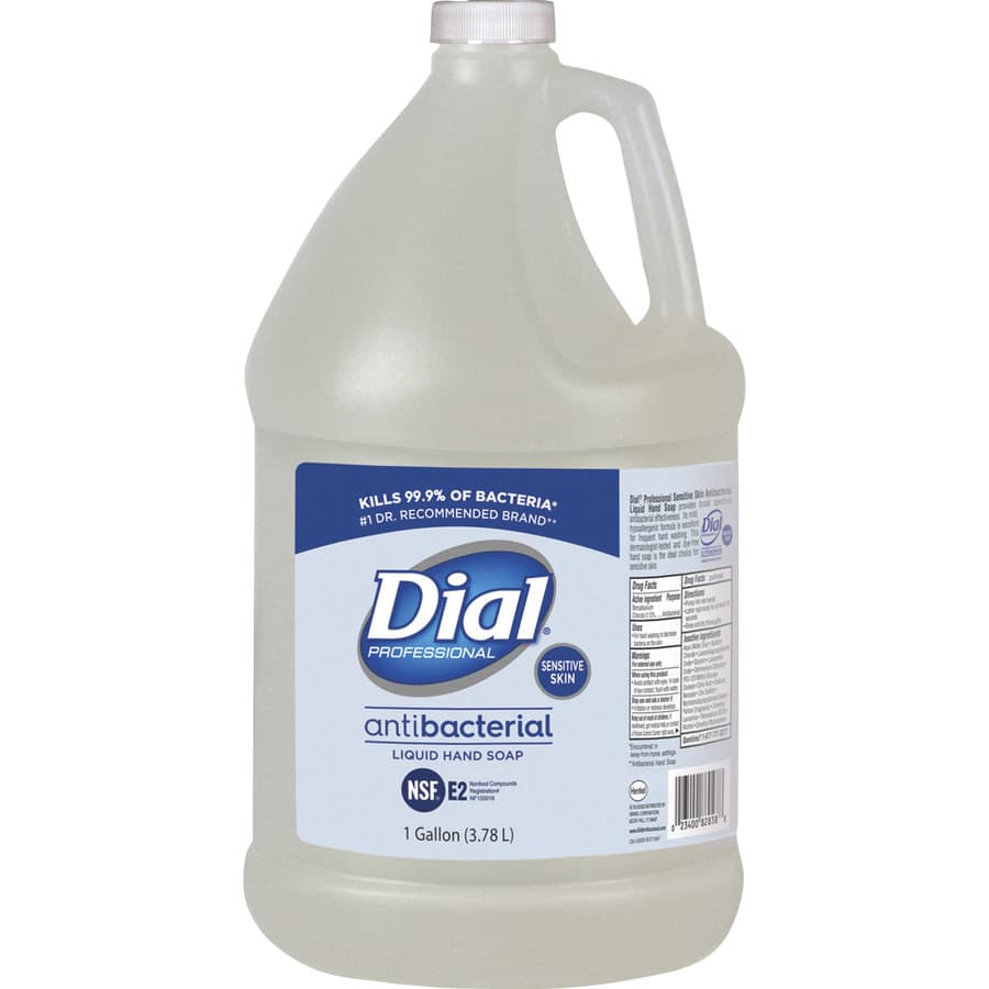 Dial Sensitive Skin Antibacterial Liquid Hand Soap, 1 Gallon Jug - Image 1