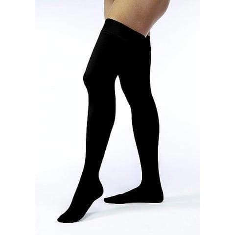Jobst Opaque Thigh High Compression Stockings, 30-40mmHg, X-Large, Black - Pair - Image 1