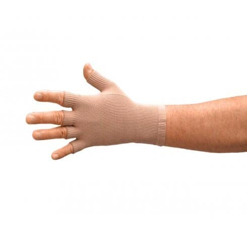 L&R ExoSoft Glove, 20-30 mmHg, Beige, Quarter Finger, Large - Image 1
