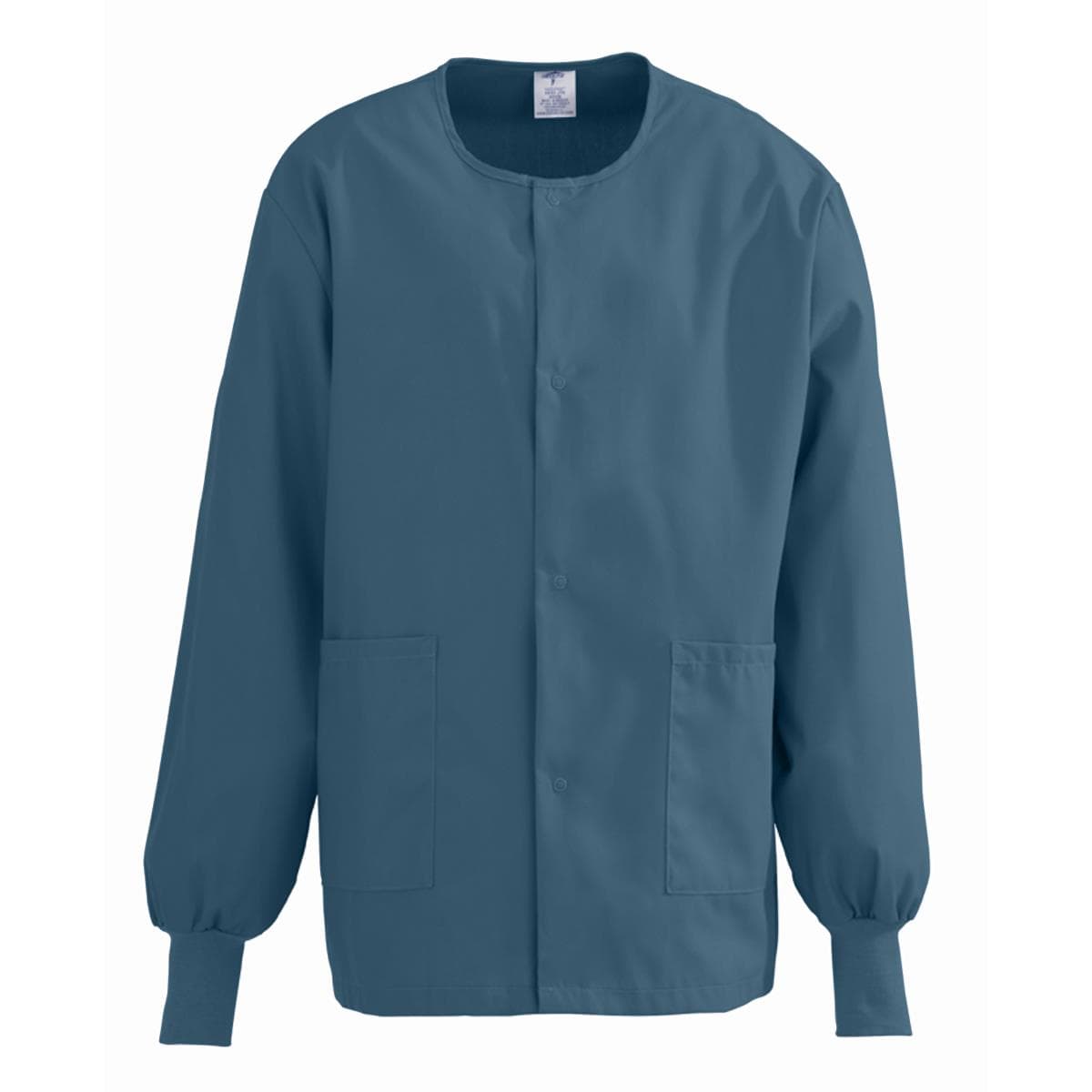 Medline Comfortease Unisex Crew-neck Warm-up Jacket, Caribbean Blue, Extra Small - Image 1