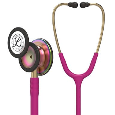 3M Littmann Classic III Monitoring Stethoscope, Rainbow Finish Chestpiece, Raspberry - Image 1