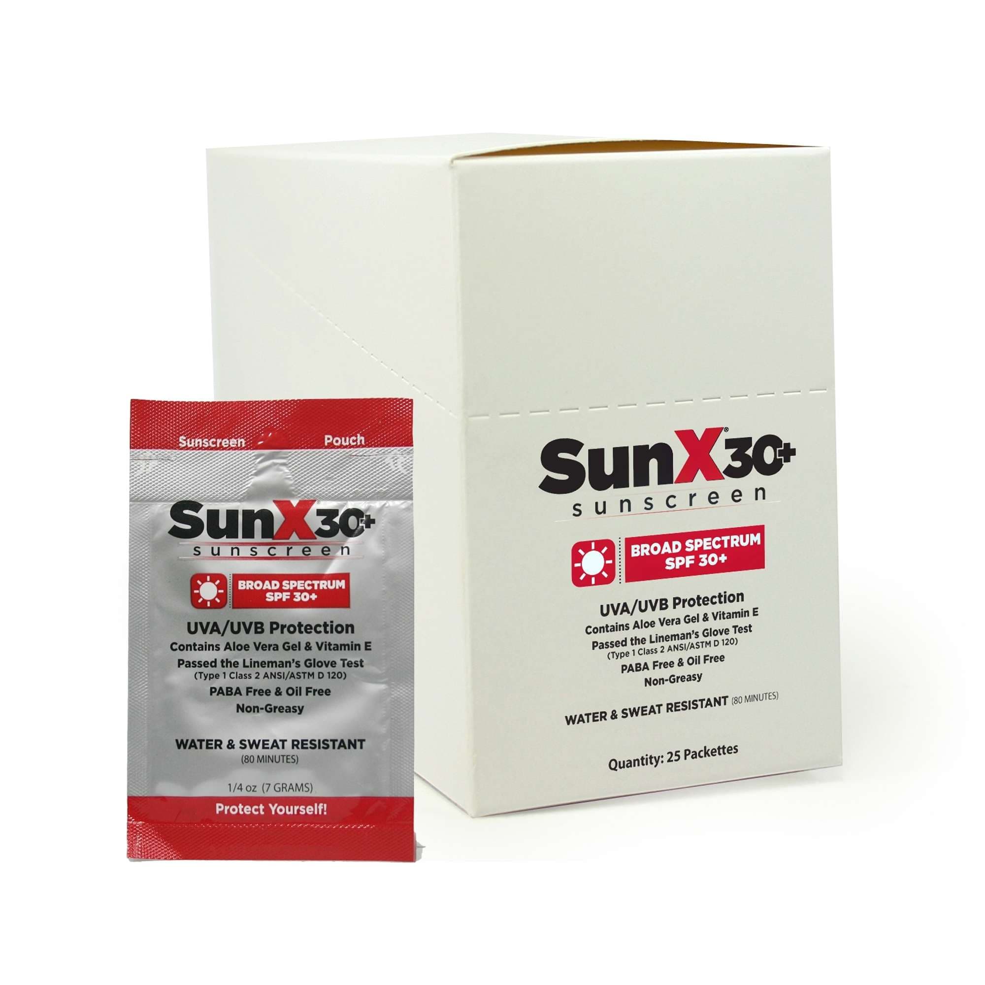 SunX 30+ Sunscreen with Dispenser Box - Box of 25 - Image 1