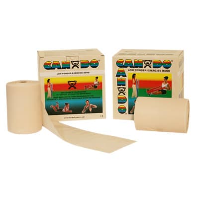 CanDo Twin-Pak Low Powder Exercise Band, Tan, 2X Light - Image 1
