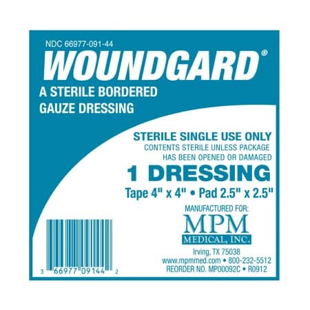 WoundGard Adhesive Dressing White Square Sterile, 4 x 4 Inch, 2-1/2 x 2-1/2 Inch Pad - Case of 120 - Image 1