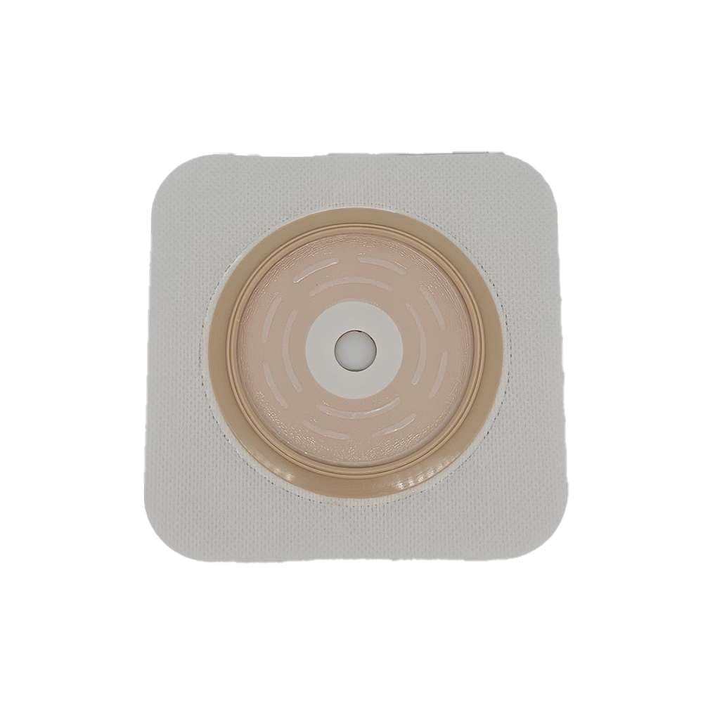 Safe N Simple Ostomy Barrier with Adhesive Tape Collar, Standard Wear, White, 5 x 5 Inch - Case of 40 - Image 1