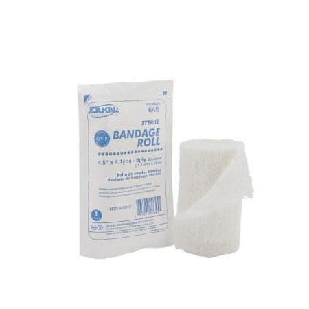 Dukal Cotton 2-Ply Conforming Bandage, 4-1/2 Inch x 4-1/10 Yard, Sterile - Case of 100 - Image 1