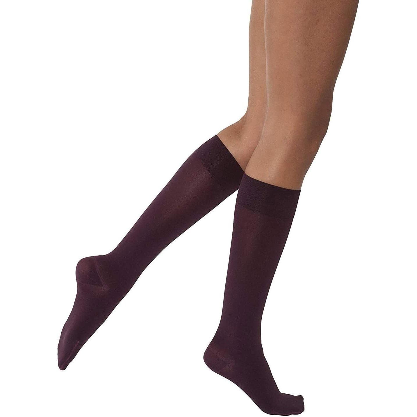 Jobst Opaque SoftFit Compression Stockings, Closed Toe, 15-20mmHg, Large, Cranberry - Pair - Image 1
