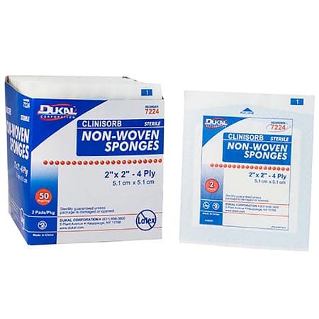 Dukal Clinisorb 4-Ply Square Nonwoven Sponge, 2 x 2 Inch, Sterile - Image 1