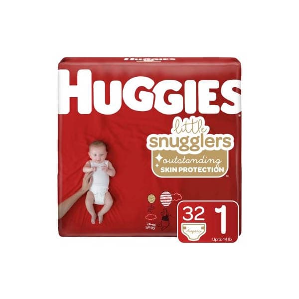 Huggies Little Snugglers Baby Diaper, Size 1 - Case of 128 - Image 1