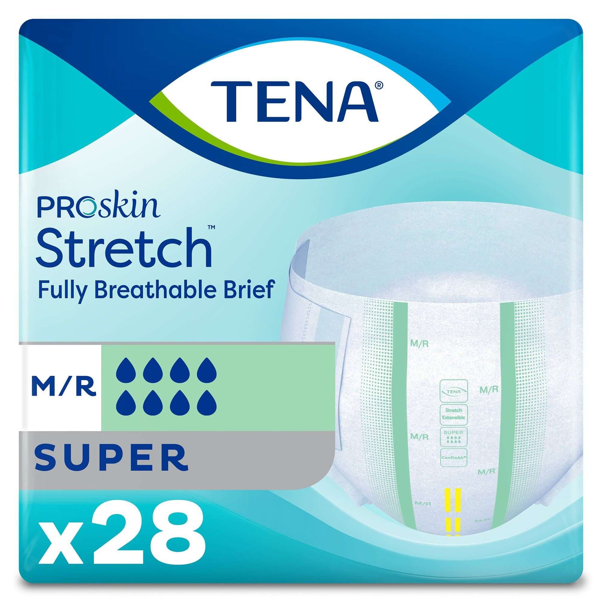 TENA ProSkin Stretch Super Incontinence Brief, Medium - Bag of 28 - Image 1