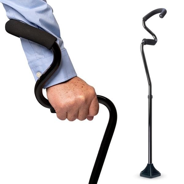 StrongArm Adjustable Lightweight Comfort Cane, Black - Each - Image 1