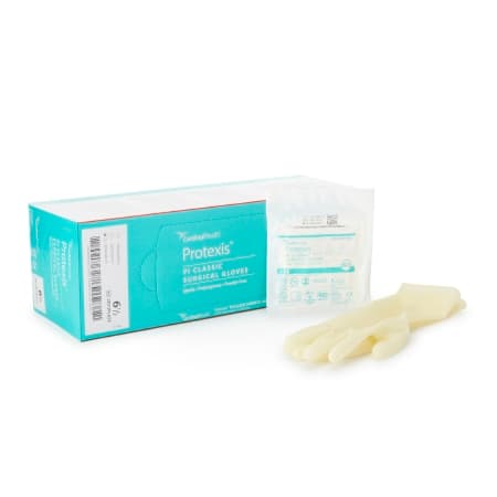Protexis PI Classic Surgical Glove, Powder-Free, Ivory, Size 6.5 - Case of 400 - Image 1