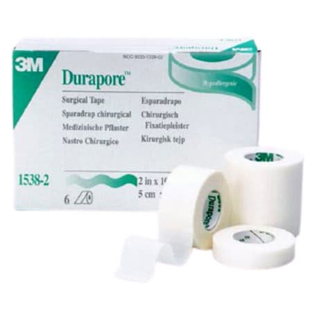 3M Durapore Waterproof Surgical Tape, 1/2 Inch x 10 Yard - Box of 24 - Image 1