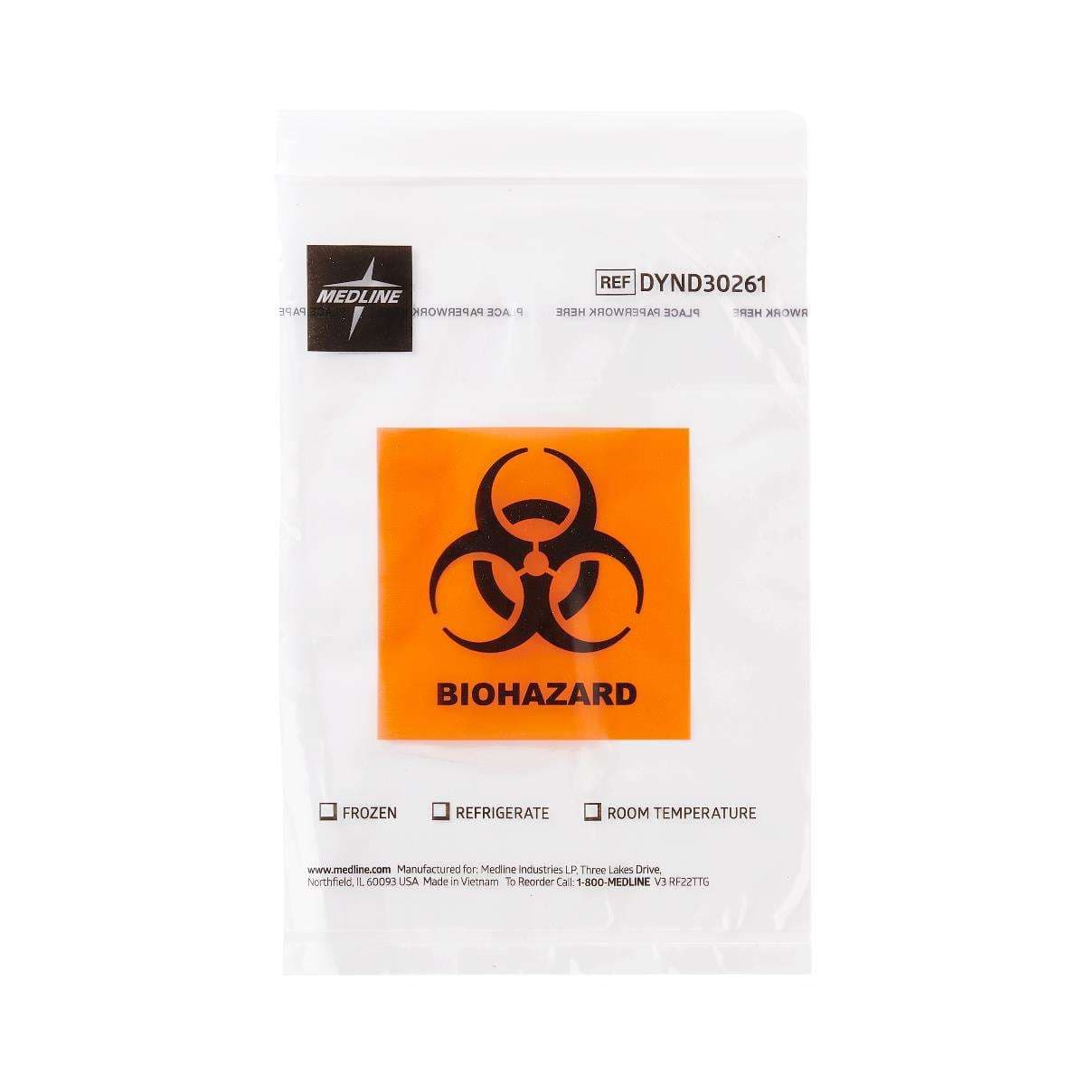 Zip-Style Biohazard Specimen Bags, 6 x 9 Inch - Image 1