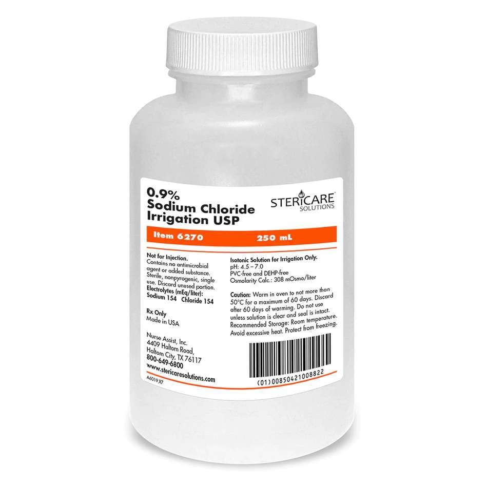 SteriCare USP Normal Saline, 250 mL - Image 1