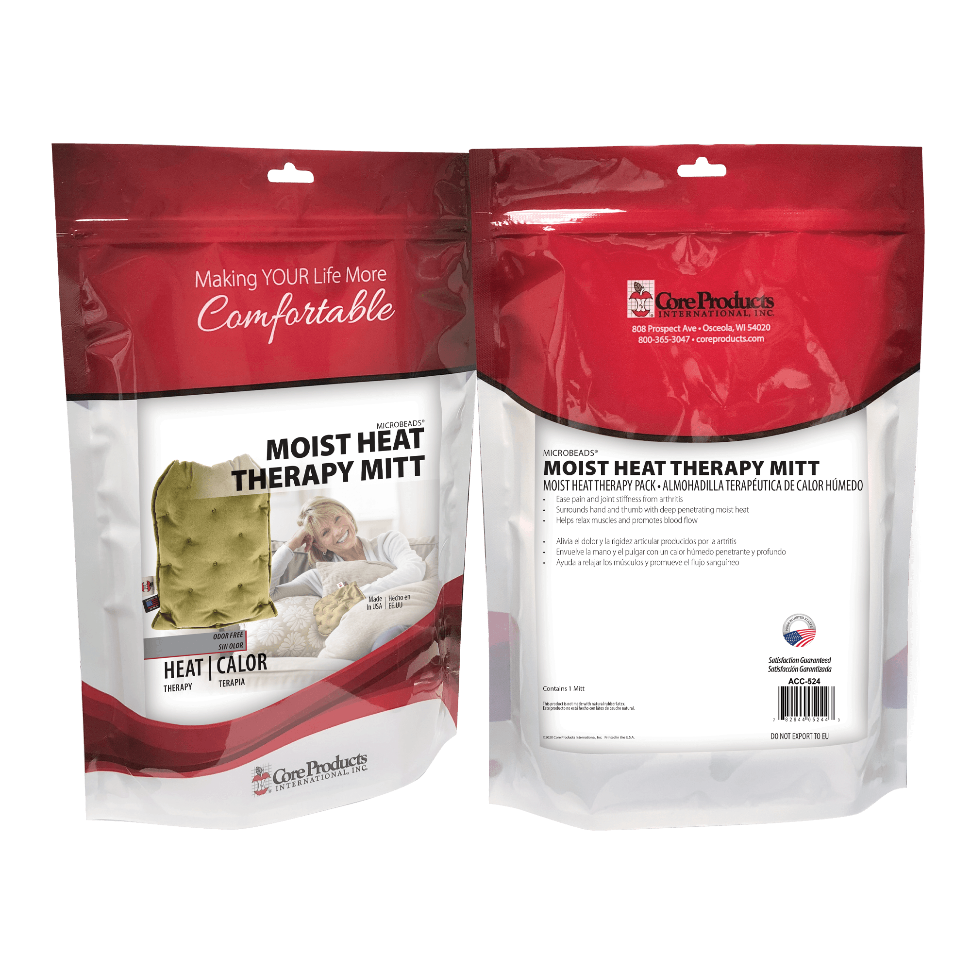 Core MicroBeads Arthritis Mitt Moist Heat Therapy Pack - Image 7