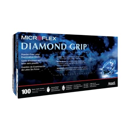 MICROFLEX Diamond Grip Powder-Free Latex Exam Gloves, Medium - Case of 1000 - Image 1