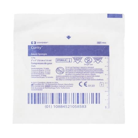 Curity Sterile Gauze Sponges with Peel Back Package, 3 x 3 Inch - Case of 2400 - Image 1