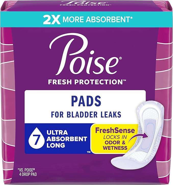 Poise Fresh Protection Bladder Control Pad, Ultra Absorbent, Long - Package of 24 - Image 1